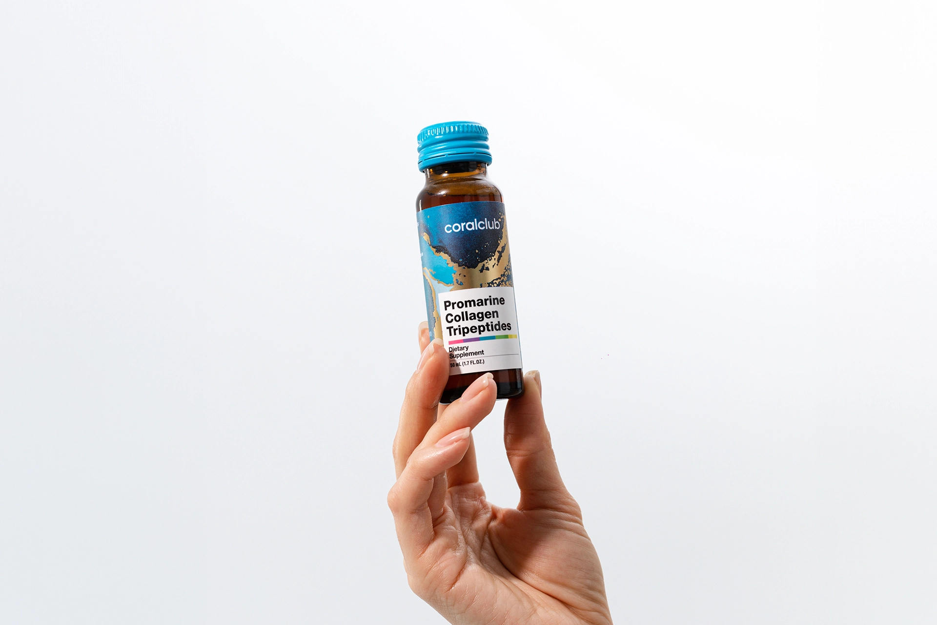 Promarine Collagen Tripeptides – complemento alimenticio con azúcar y edulcorante. 1 envase de 10 viales cada uno. Volumen: 500 ml (10 х 50 ml).