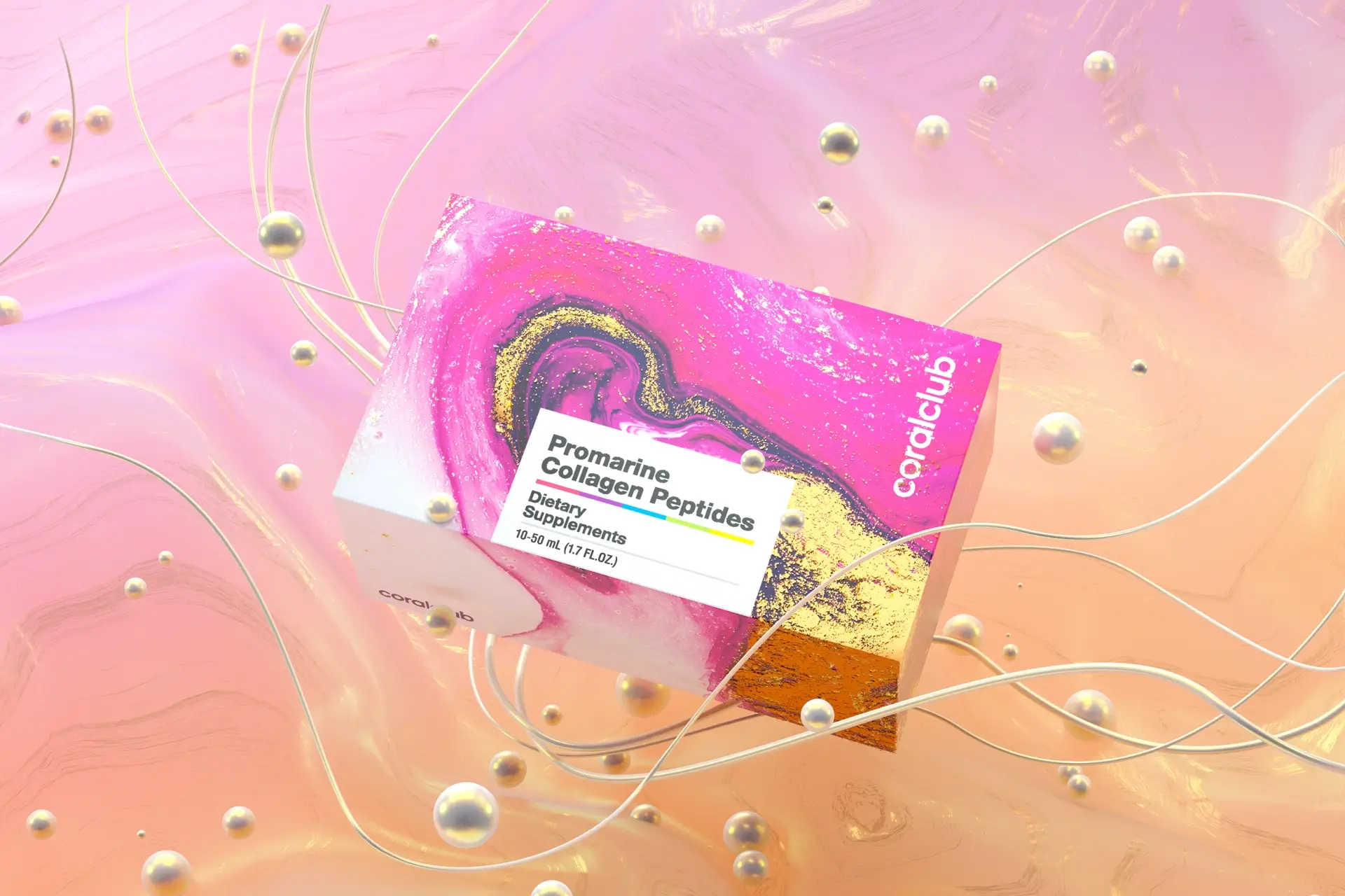 Promarine Collagen Peptides – complemento alimenticio con edulcorantes. 3 envases de 10 viales cada uno. Volumen: 1500 ml (30 х 50 ml).