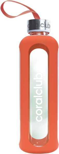 Botella de vidrio Clear Water, naranja