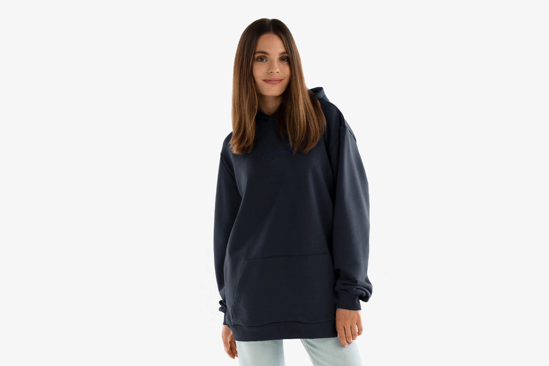 Woman`s hoodie. Longline